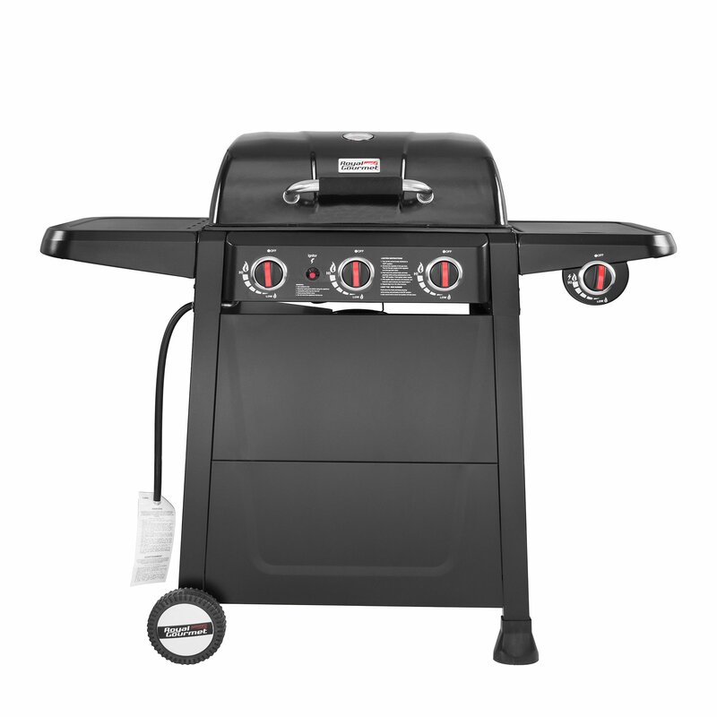 Royal Gourmet 3Burner Propane Gas Grill with Side Burner & Reviews